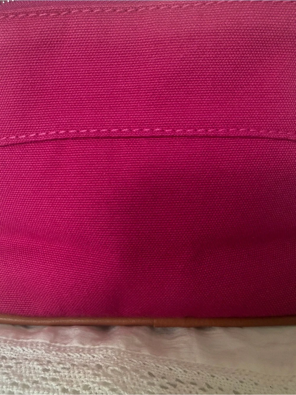 Hermes Hot Pink Canvas Cosmetic Pouch with H
